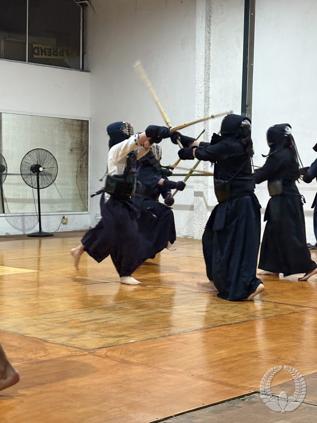 Práctica de combate (jigeiko) entre dos alumnos